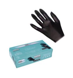 CAJA 100 GUANTES NITRILO NEGROS TALLA S