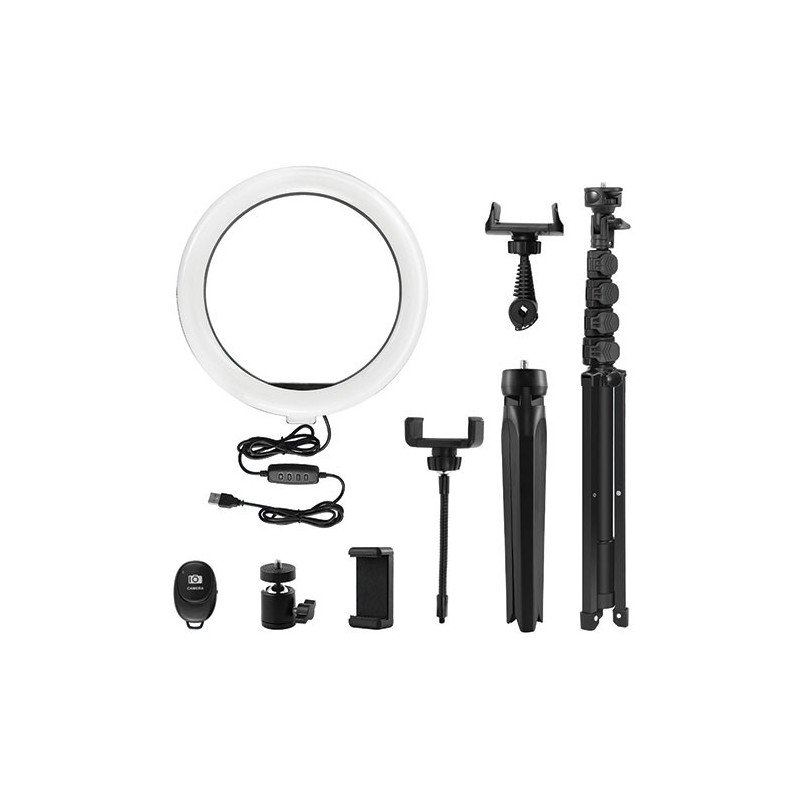 ARO LUZ LED D.26 CM SOBREMESA CON TRÍPODE