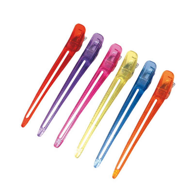 B.6 PINZAS GRANDES METAL-PLASTICO COLORES