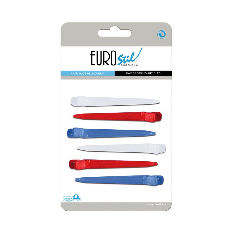 CART.6 PINZAS CURV.PLAST.COLOR