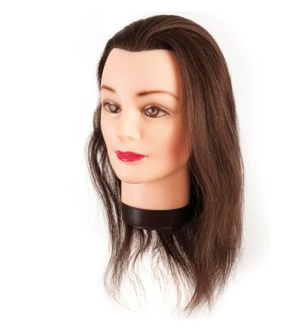 CABEZA MANIQUI PELO NATURAL 35-40 CM.