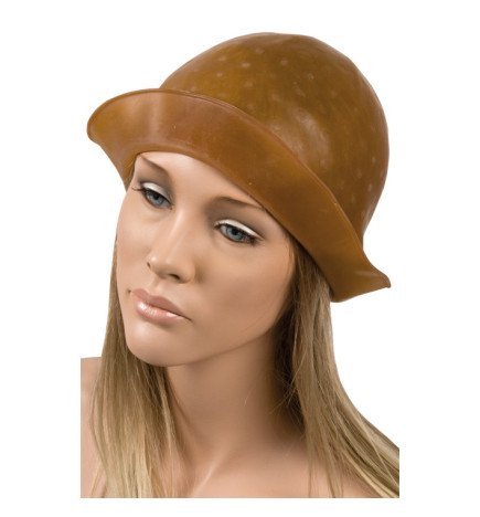 GORRO MECHAS MARRON CAUCHO