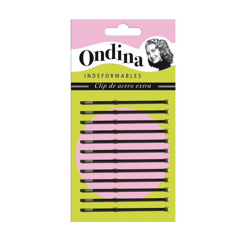 CARTON 12 U.CLIPS ONDINA NEGRO 55 MM