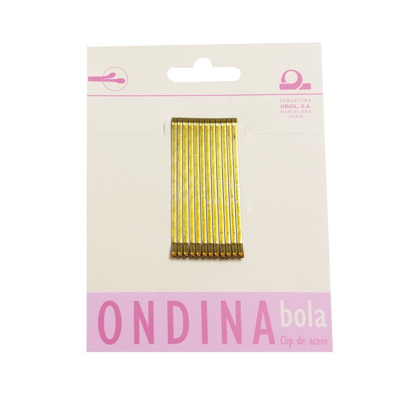 CARTON 12 CLIPS ONDINA BOLA BRONCE 50 MM