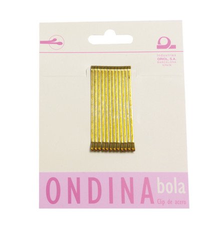 CARTON 12 CLIPS ONDINA BOLA BRONCE 50 MM