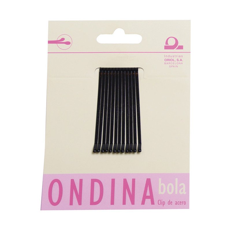 CARTON 12 CLIPS ONDINA BOLA NEGRO 50 MM