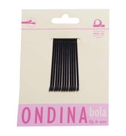 CARTON 12 CLIPS ONDINA BOLA NEGRO 50 MM