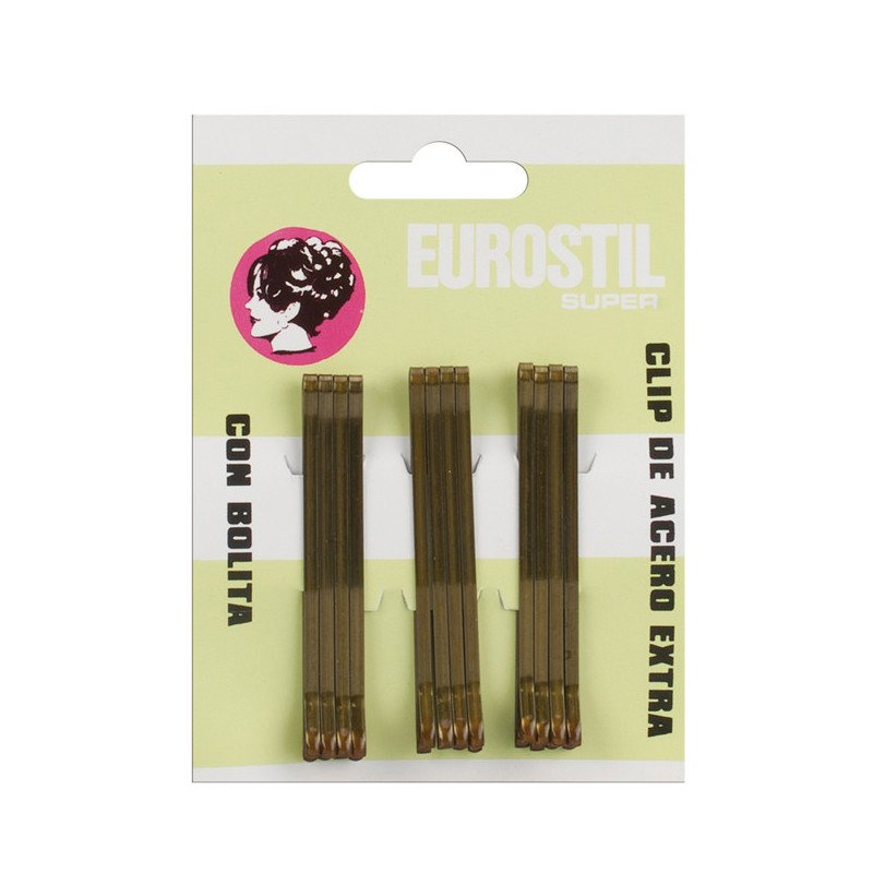 CART.12 CLIPS EUROSTIL BRONCE 55 MM