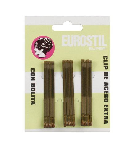 CART.12 CLIPS EUROSTIL BRONCE 55 MM