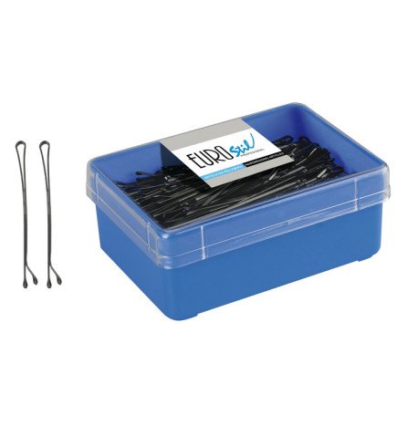 CAJA 200 CLIPS EUROSTIL NEGRO 60 MM