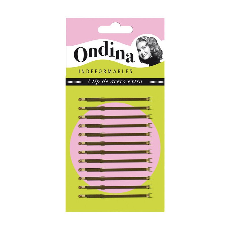 CARTON 12 CLIPS ONDINA BRONCE 70 MM