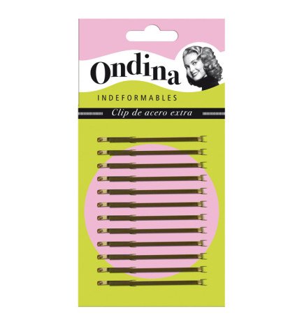 CARTON 12 CLIPS ONDINA BRONCE 70 MM