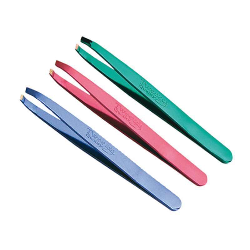 PINZA DEPILAR INOX.OBLIC.COLORES METALIZADOS