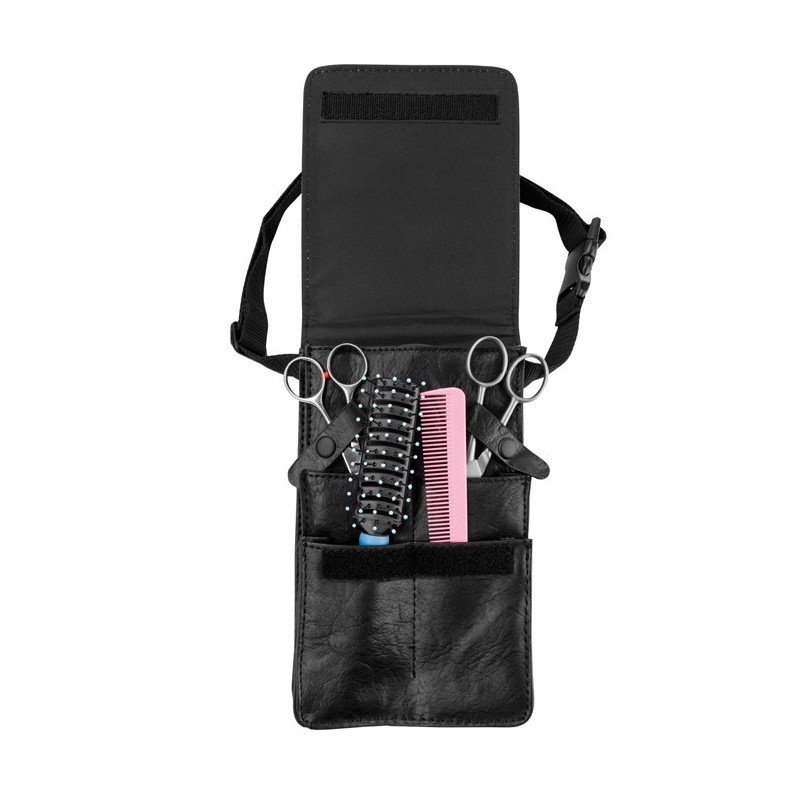 PORTA UTILES CINTURA SIMIL PIEL NEGRO 13,5X22