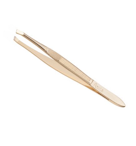 PINZA DEPILAR 9 CM.DORADA OBLIC.
