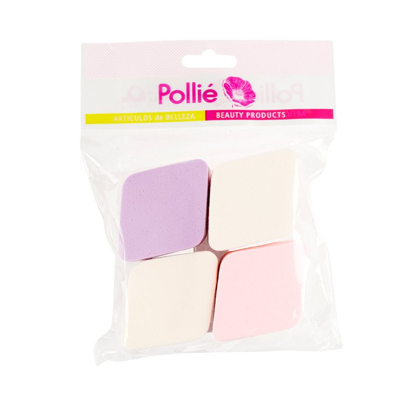 BOLSA 4 ESPONJAS MAQUILLAJE 2 TONOS