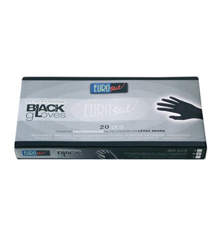 CAJA 20 GUANTES LATEX NEG.TEXTURIZADOS T/PEQ.