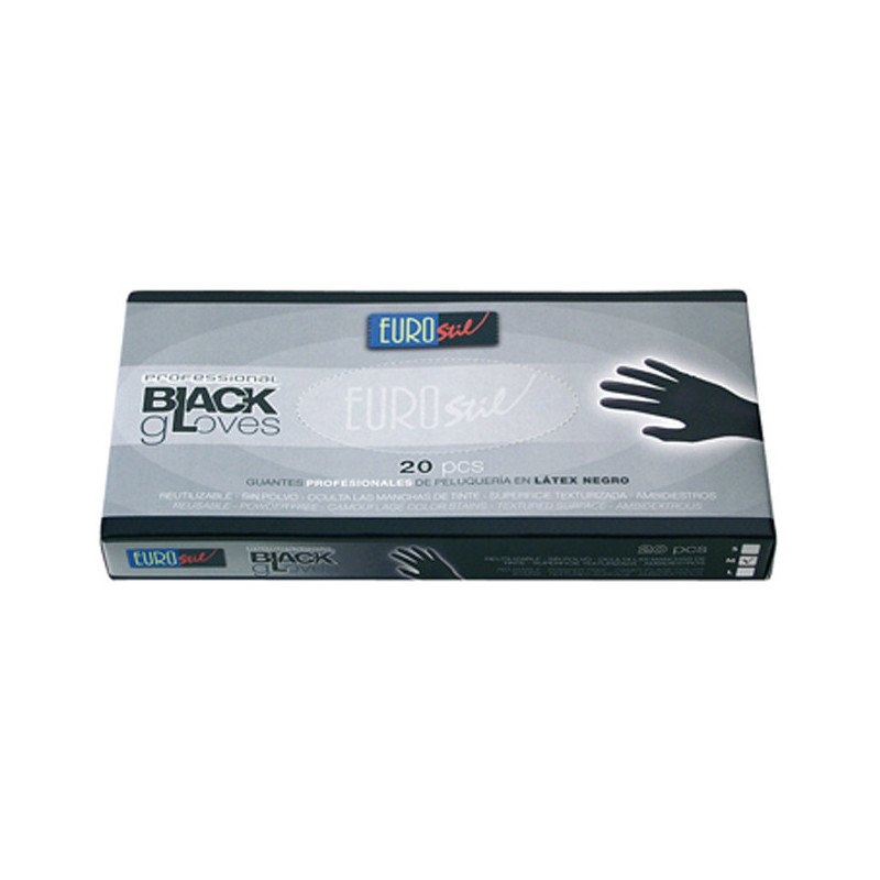 CAJA 20 GUANTES LATEX NEG.TEXTURIZADOS T/GRDE.