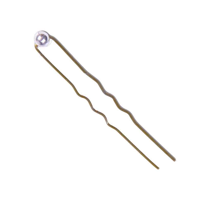 BOL.12 HORQUILLAS BRONCE ADORNO PERLA PLATEADA