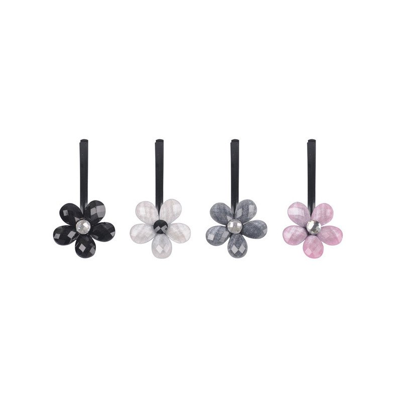 CARTON 12 CLIPS NEGROS PIEDRAS BRILLANTES