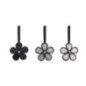 CARTON 12 CLIPS NEGROS FLORES PURPURINA