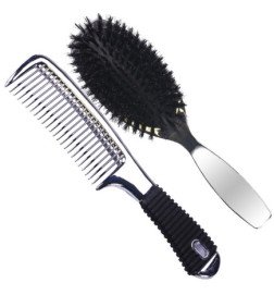 SET CEPILLO + PEINE METALIZADOS