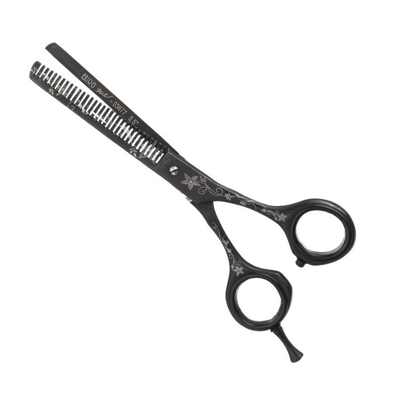 TIJERA ESCULPIR TITANIO NEGRO DECORADA 5,5