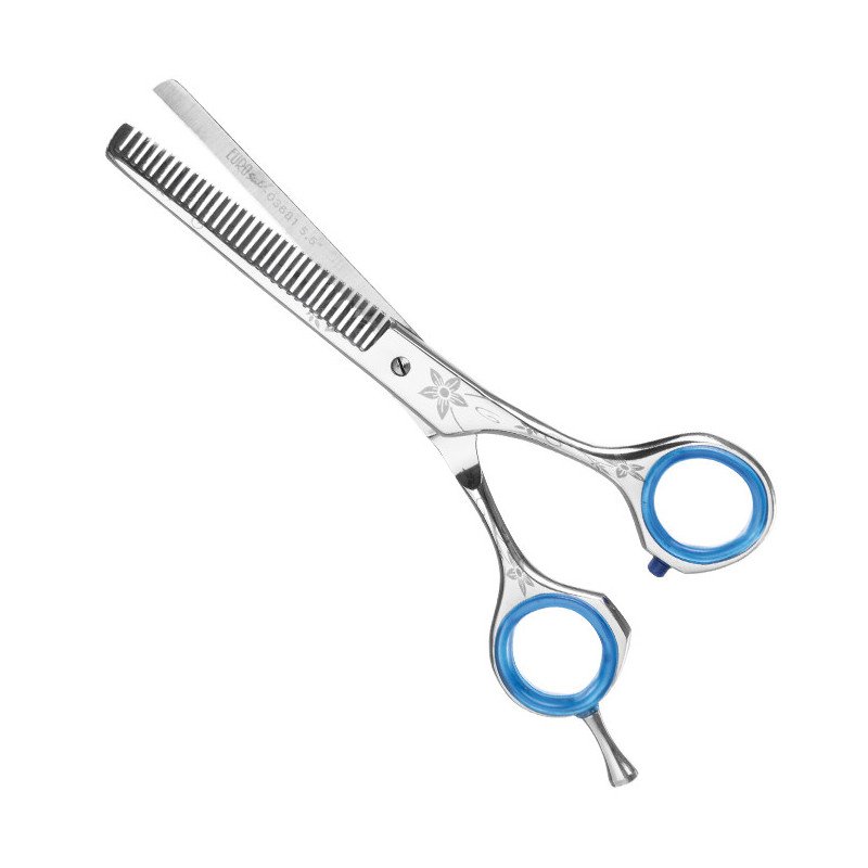 TIJERA ESCUL.BRILLANTE DECOR.5,5 COBALTO ACERO