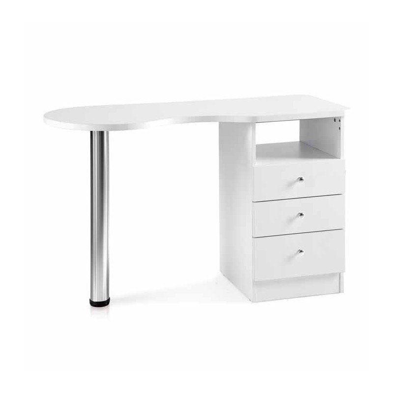MESA MANICURA MADERA BLANCA 100*45*78