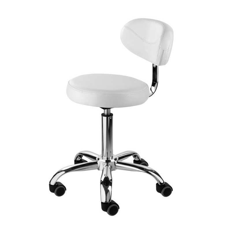 SILLA BLANCA CON RESPALDO Y REGULACION