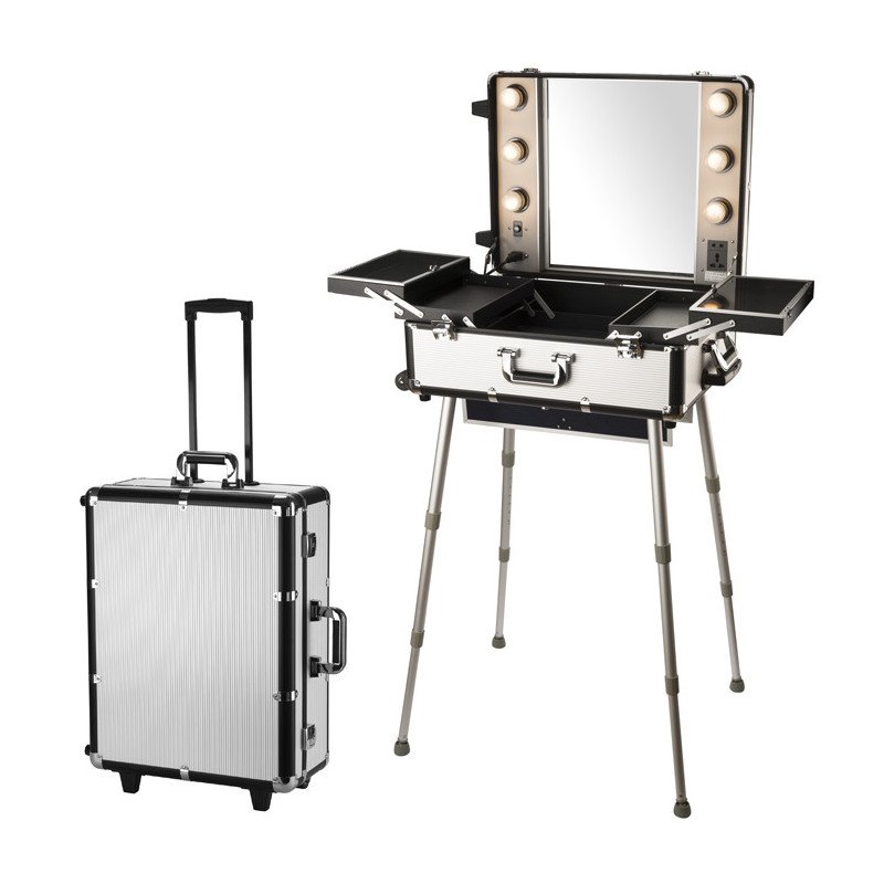 MALETIN PARA MAQUILLAJE PLATA