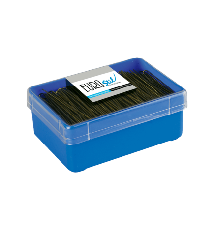 CAJA 150 HORQUILLAS NEGRAS MOÑO LISAS 75MM
