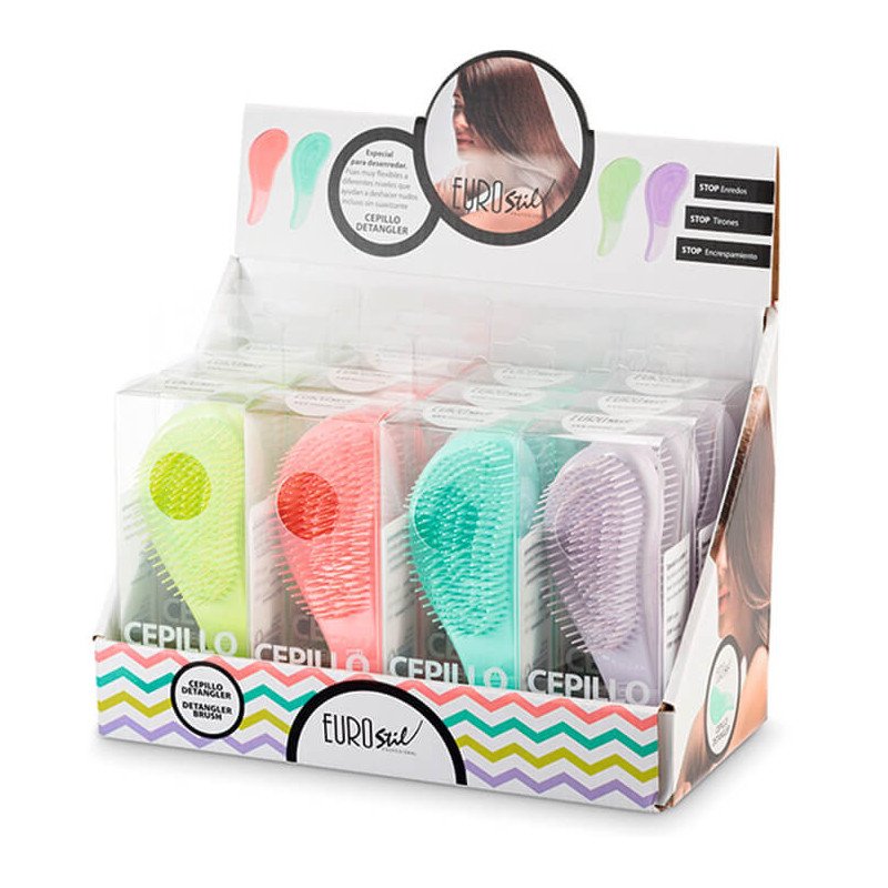 EXP. 12 CEPILLOS DESENREDAR COLORES PEQUEÑOS