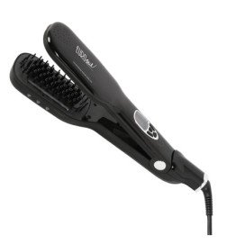 PLANCHA CEPILLO NEGRA CON VAPOR