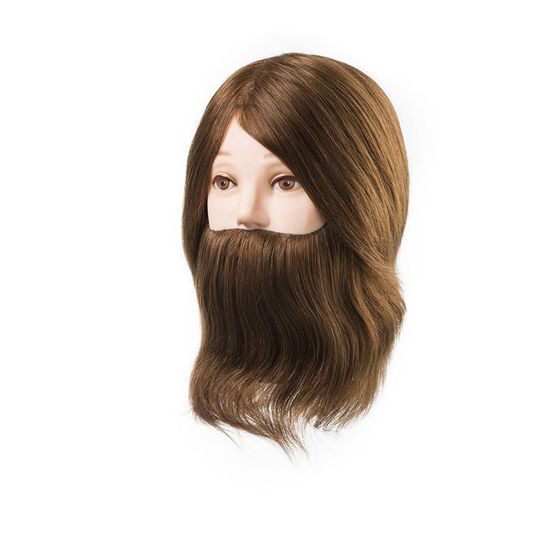 CABEZA MANIQUÍ DANIEL CON BARBA CAB.NATURAL 15-18CM.