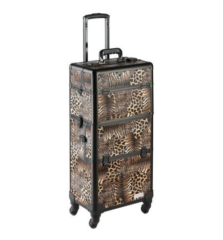 MALETA TROLLEY 4 CUERP.LEOPARDO 37X24,5X70,5CM