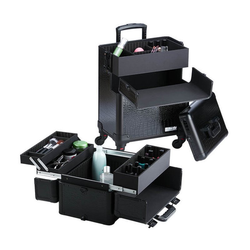 MALETA TROLLEY 4 CUERPOS NEGRA 37X24,5X70,5CM