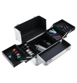 MALETA ALUMIN.MAQUILLAJE PLATA 36,5X24,5X26CM