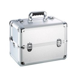 MALETA ALUMIN.MAQUILLAJE PLATA 36,5X24,5X26CM