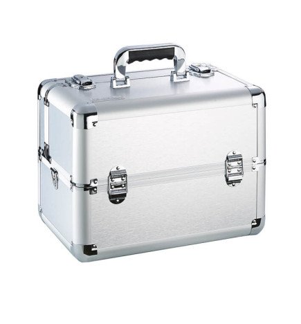 MALETA ALUMIN.MAQUILLAJE PLATA 36,5X24,5X26CM