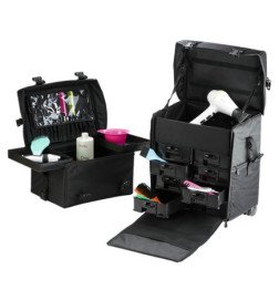 MALETA DOBLE NYLON NEGRA 40,5X29X42CM