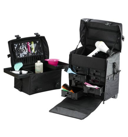 MALETA DOBLE NYLON NEGRA 40,5X29X42CM