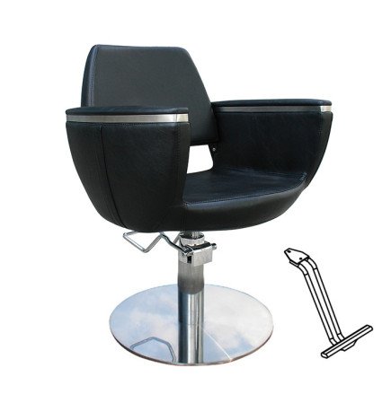 SILLA BOHEMIAN NEGRA PIE REDONDO CON APOYAPIES