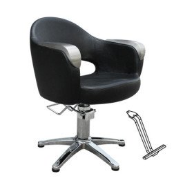 SILLA ART NEGRA PIE ESTRELLA CON APOYAPIES