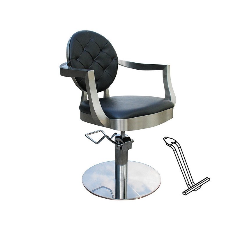 SILLA CHIC NEGRA PIE REDONDO CON APOYAPIES