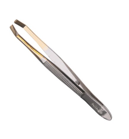 PINZA DEPILAR POLLIE 8 CM.PUNTA DORADA TESTA
