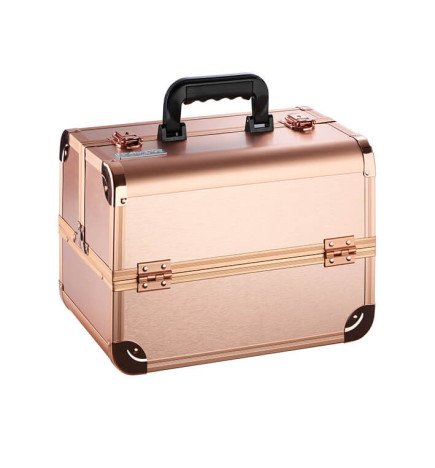 MALETA ALUMINIO ROSA DORADO 34X22,5X23,5CM