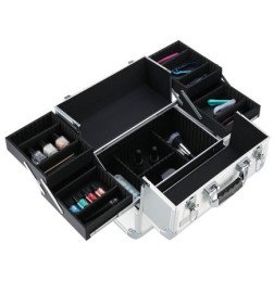 MALETA ALUMINIO MAQUILLAJE PLATA 35X23,5X24CM
