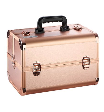 MALETA ALUMI.MAQUILLAJE ROSA GOLD 35X23,5X24CM
