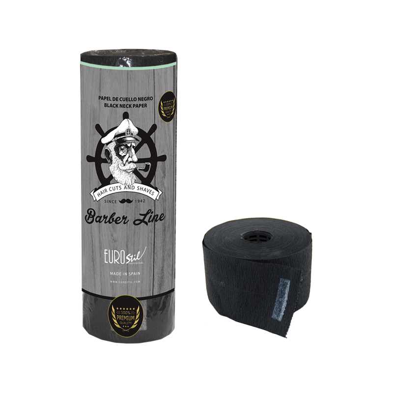 Pack de 5 rollos papel cuello negro Barber Line PREMIUM
